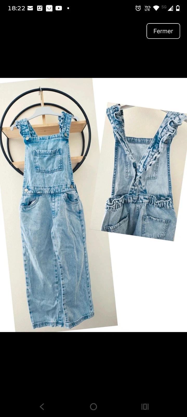 7 ans salopette short en jean